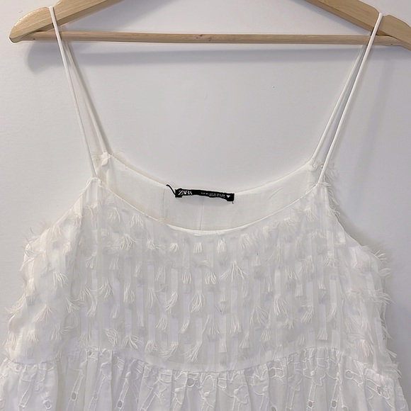 ZARA FRINGED EMBROIDERED EYELET DRESS - Picture 7 of 8